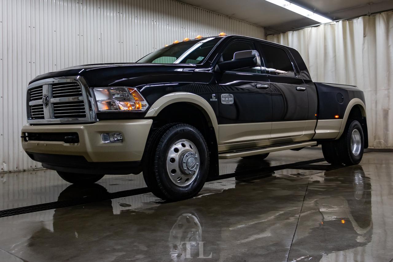 2011 Ram 3500 4x4 Mega Cab Longhorn Diesel Dually Leather Roof Nav Red Deer AB