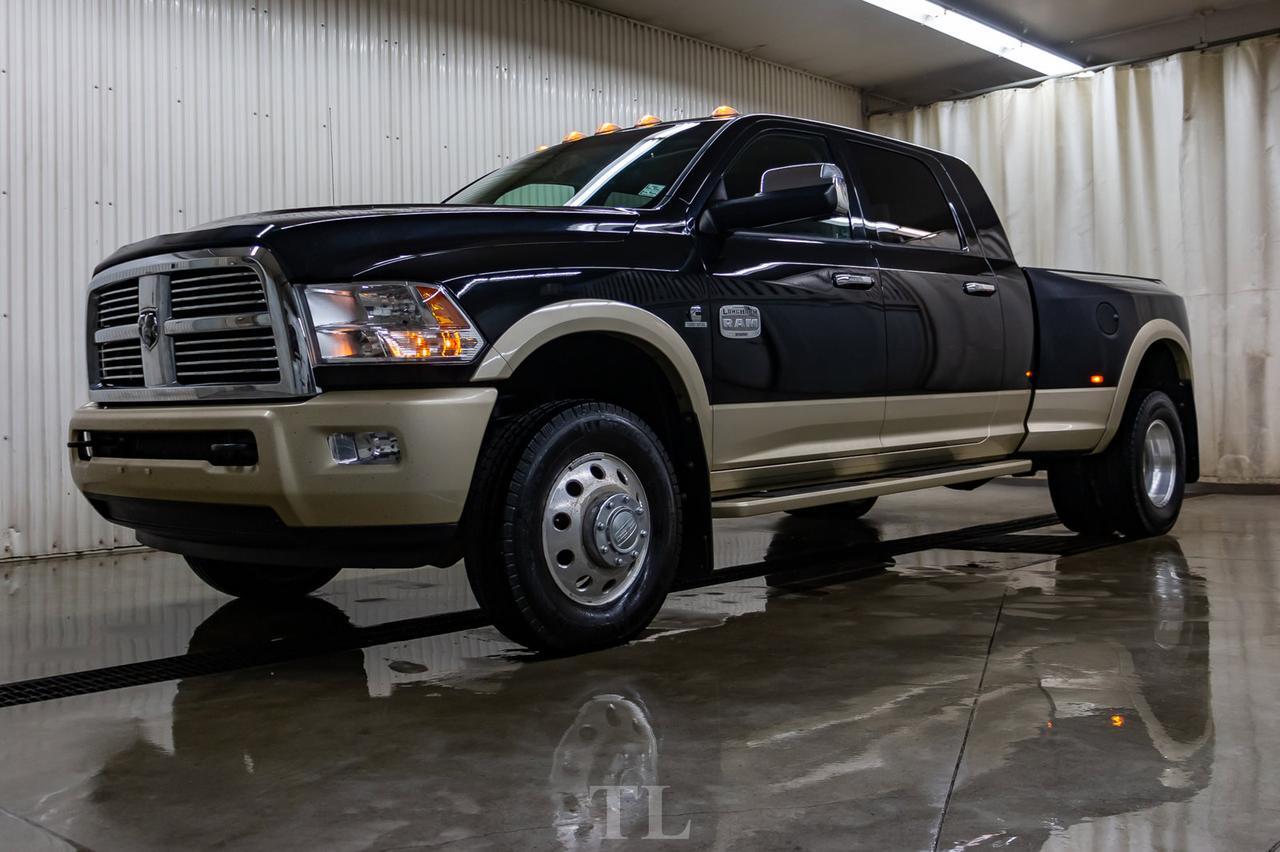 2011 Ram 3500 4x4 Mega Cab Longhorn Diesel Dually Leather Roof Nav Red Deer AB