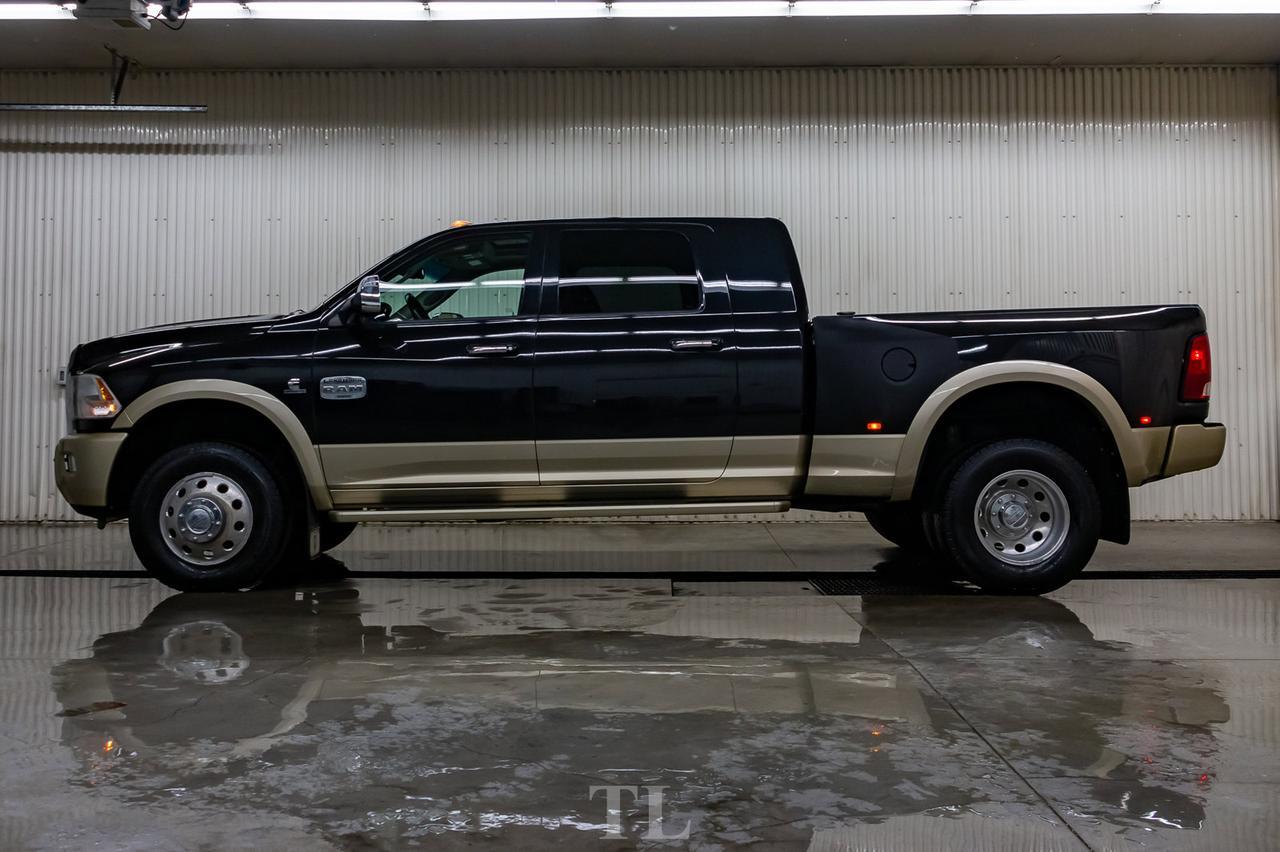 2011 Ram 3500 4x4 Mega Cab Longhorn Diesel Dually Leather Roof Nav Red Deer AB