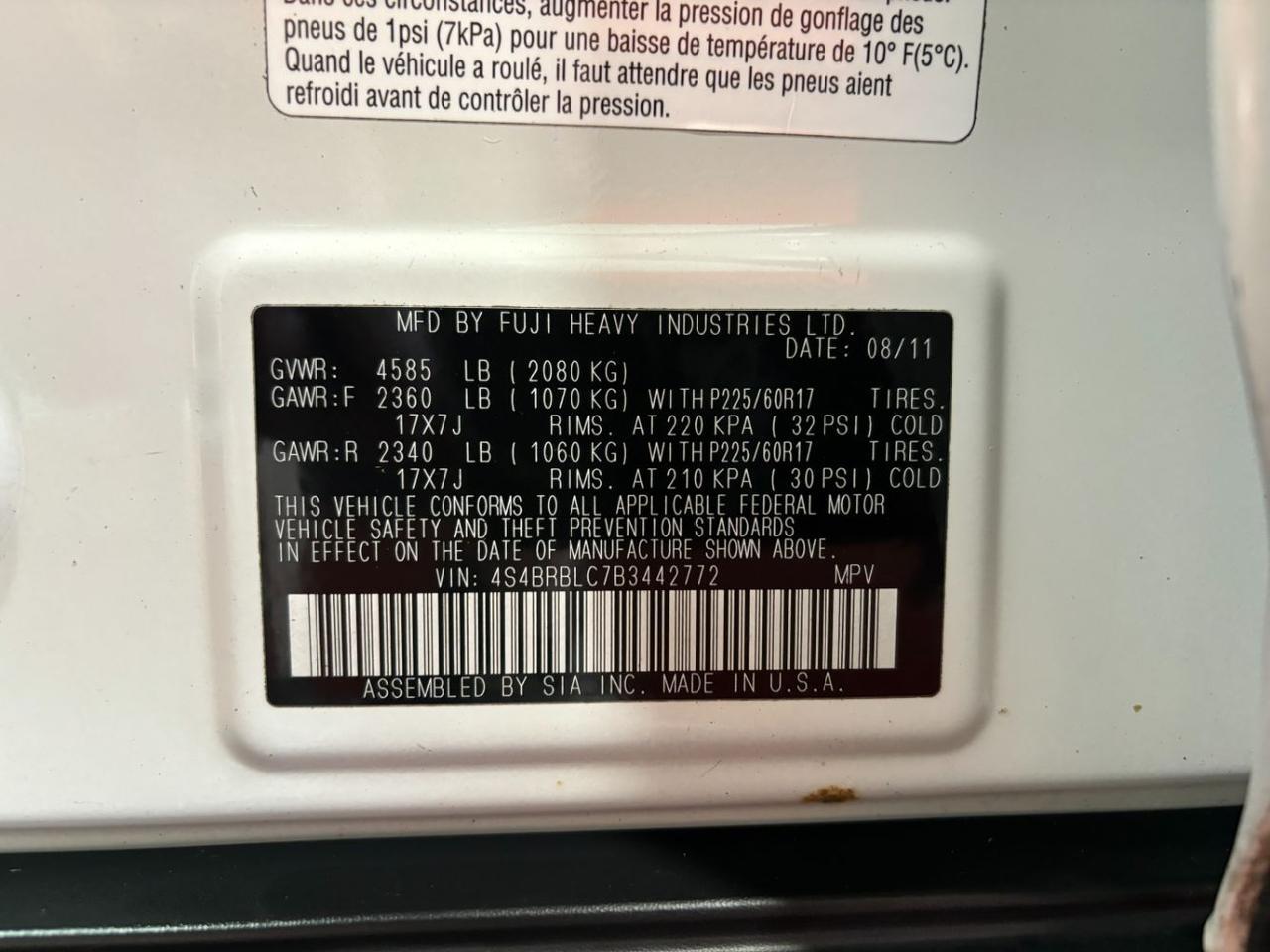 2011 Subaru Outback 2.5i Limited Franklin OH