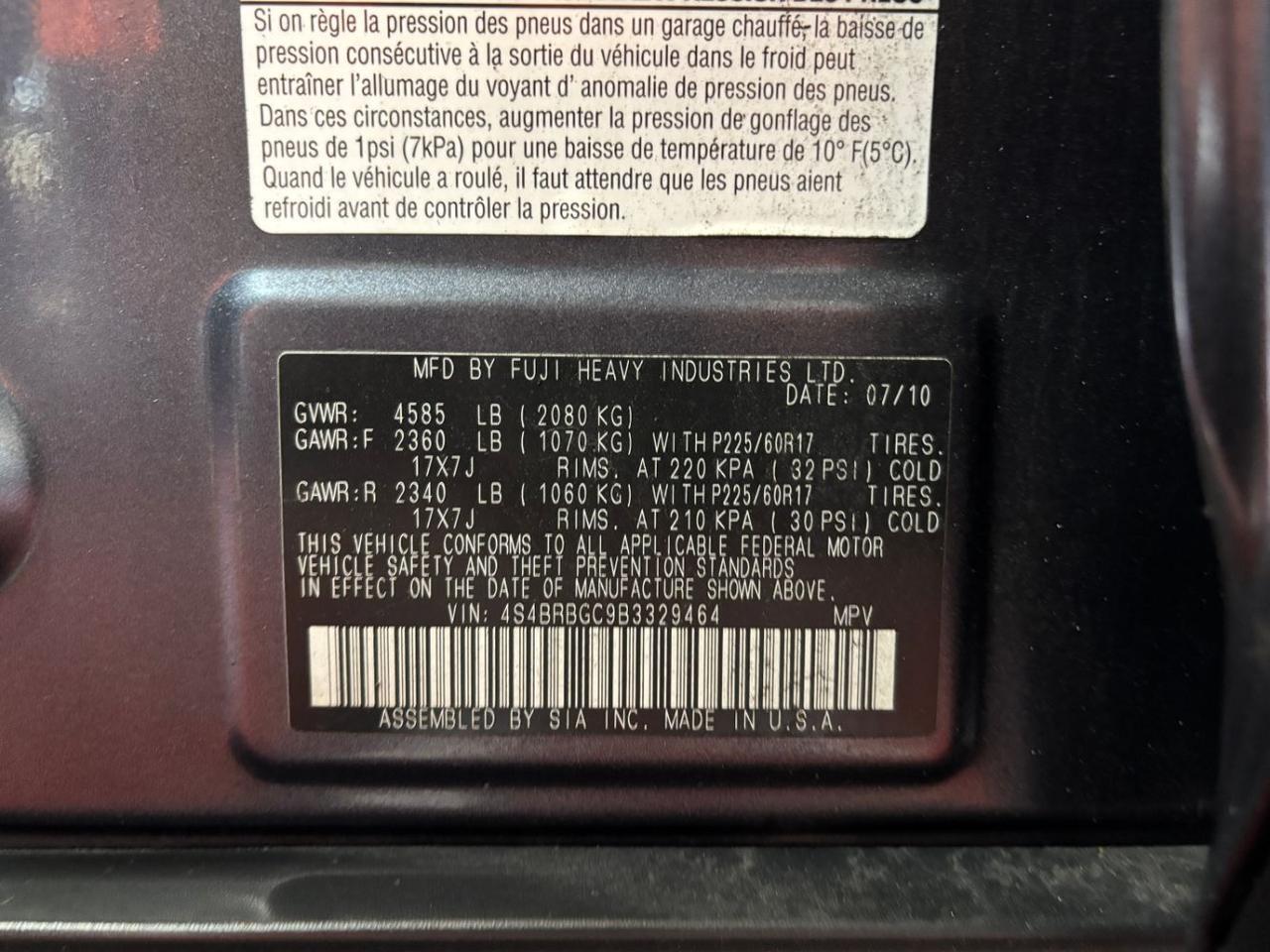 2011 Subaru Outback 2.5i Premium Franklin OH