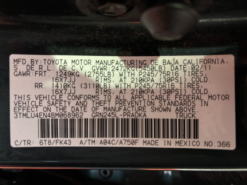 2011 Toyota Tacoma Base V6 Franklin OH