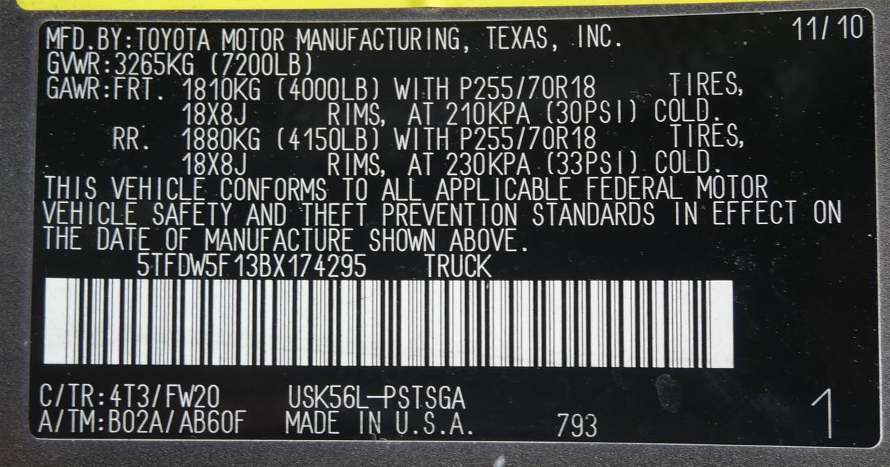 2011 Toyota Tundra 4WD Truck Grade San Juan TX