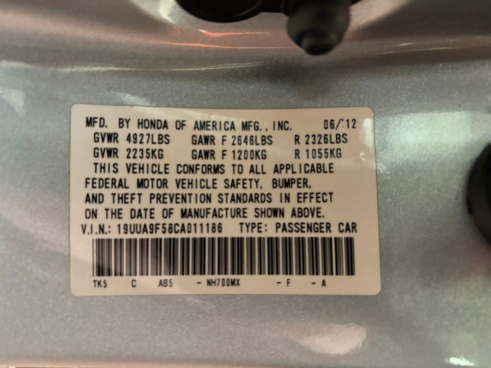 2012 Acura TL 3.7 Franklin OH