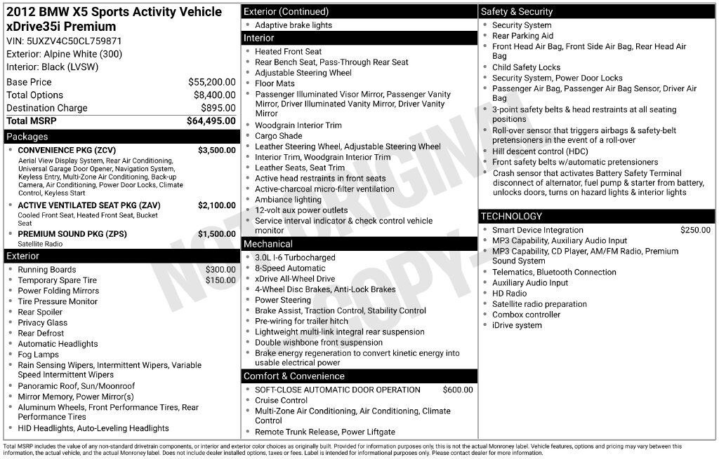 2012 BMW X5 xDrive35i