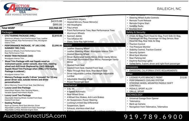 2012 Cadillac CTS Premium Raleigh NC