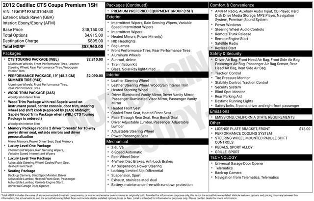 2012 Cadillac CTS Premium Raleigh NC