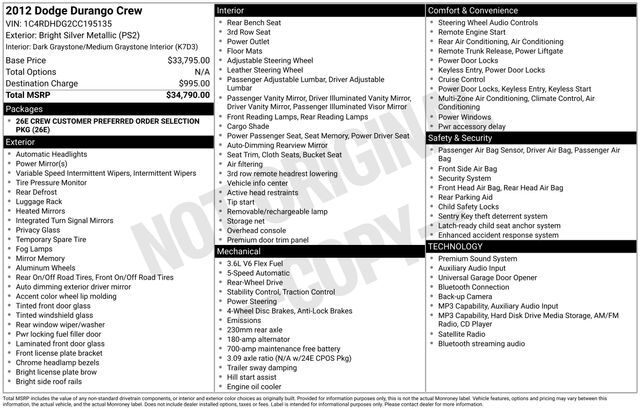 2012 Dodge Durango Crew Raleigh NC
