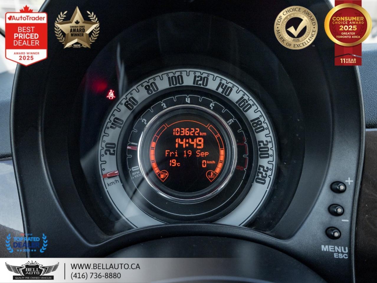 2012 FIAT 500 Pop HB | ESPRESSO BROWN | LOW KM | NOACCIDENT | CLEANCARFAX Toronto ON