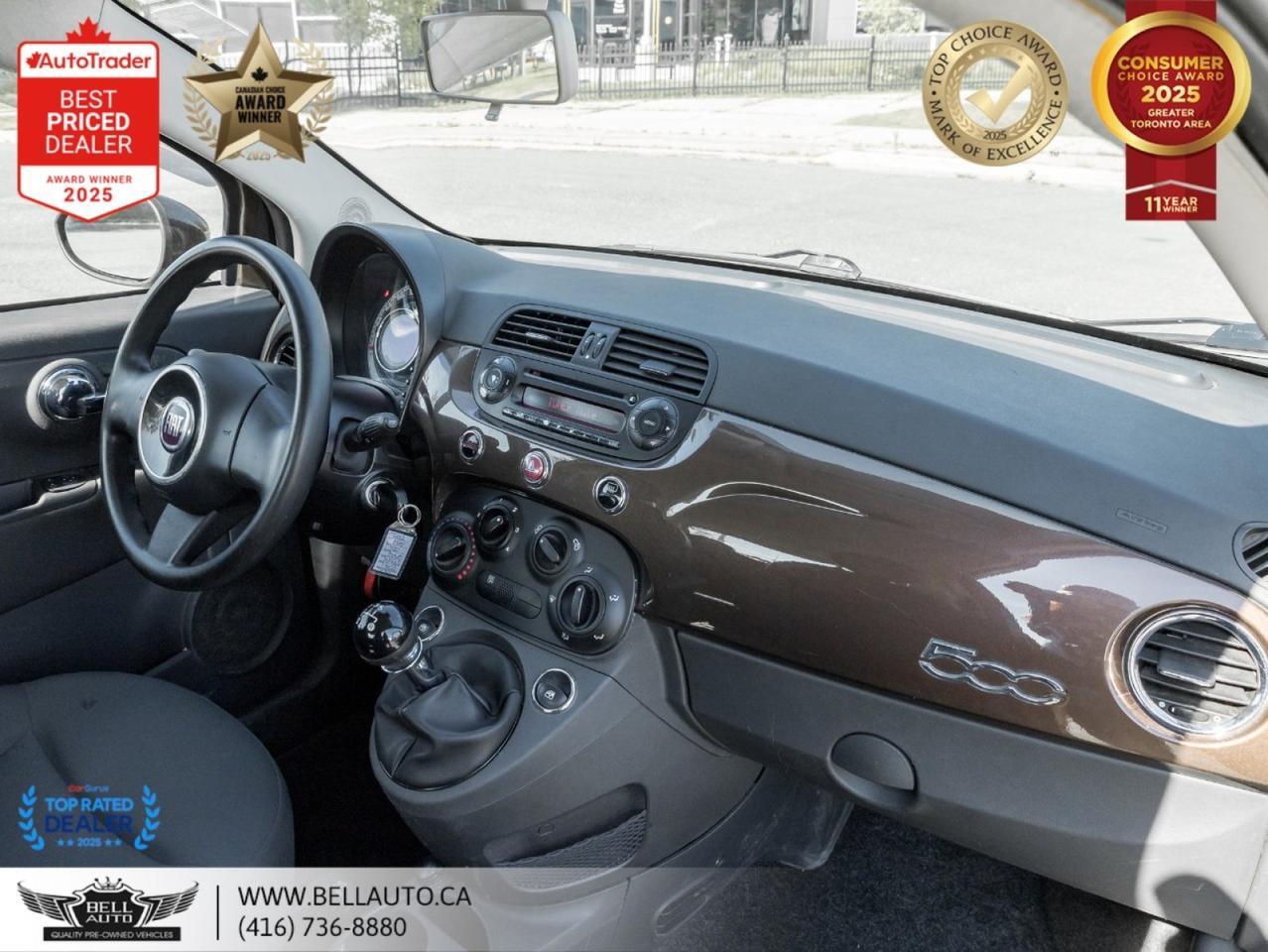 2012 FIAT 500 Pop HB | ESPRESSO BROWN | LOW KM | NOACCIDENT | CLEANCARFAX Toronto ON