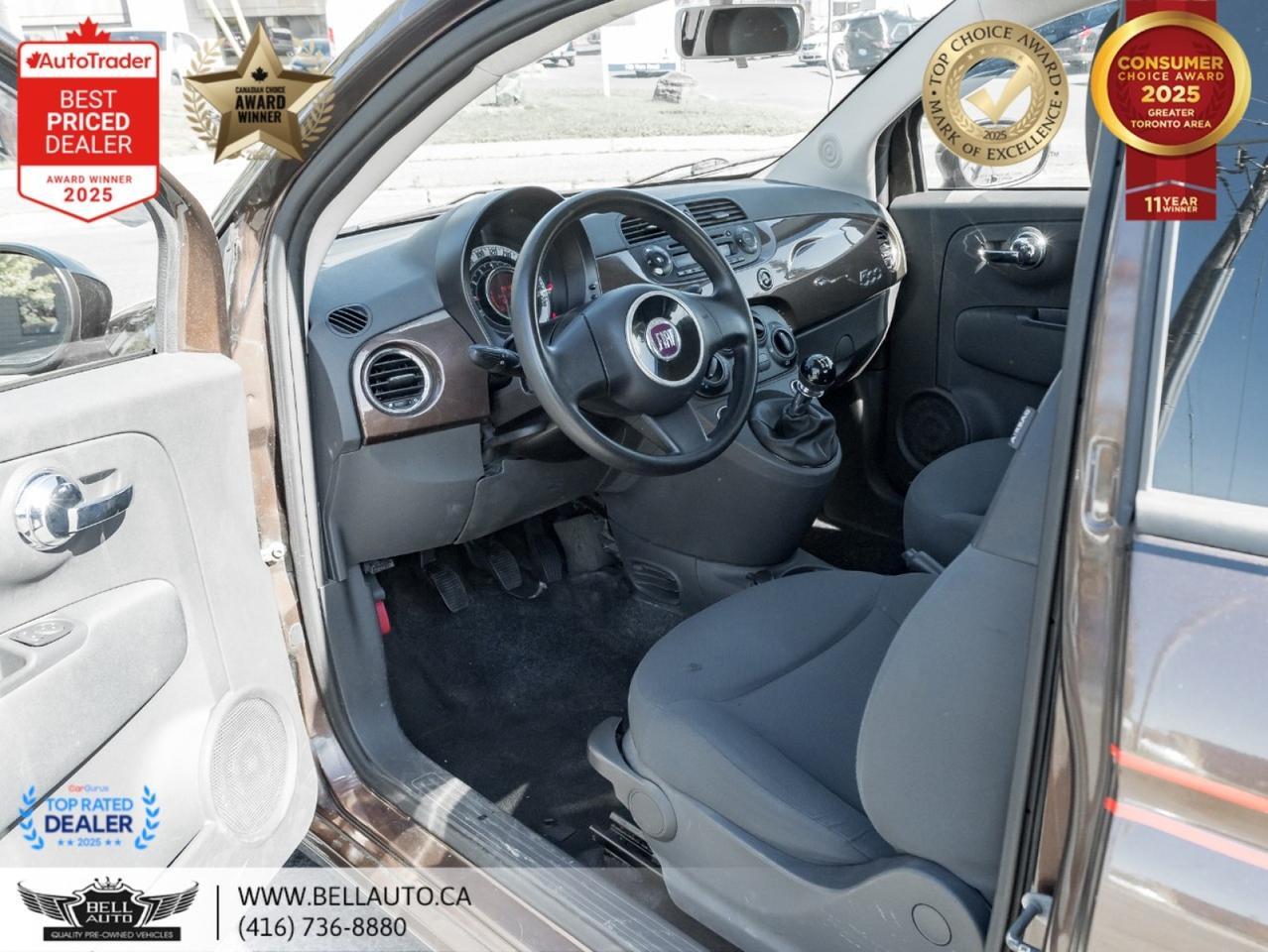 2012 FIAT 500 Pop HB | ESPRESSO BROWN | LOW KM | NOACCIDENT | CLEANCARFAX Toronto ON