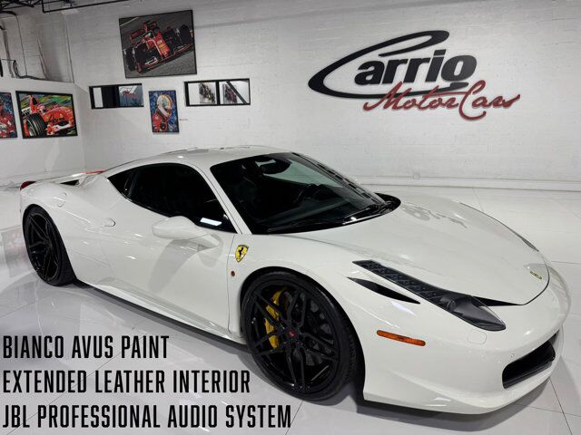 2012 Ferrari 458 Italia Bianco Avus paint, JBL Professional Audio, extended leather interior AND MORE!! Fort Lauderdale FL