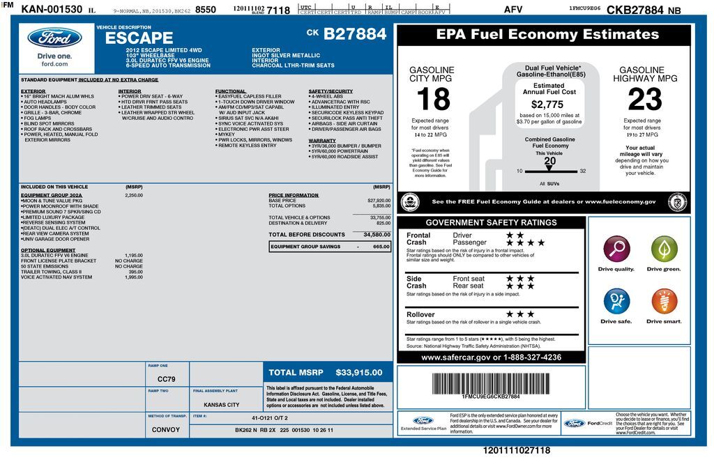 2012 Ford Escape Limited