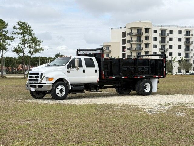2012 Ford F-750XL Crew Cab 18' Steel Landscape Dump Truck with Tree Spades Homestead FL