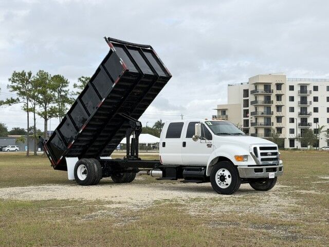 2012 Ford F-750XL Crew Cab 18' Steel Landscape Dump Truck with Tree Spades