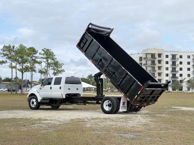 2012 Ford F-750XL Crew Cab 18' Steel Landscape Dump Truck with Tree Spades