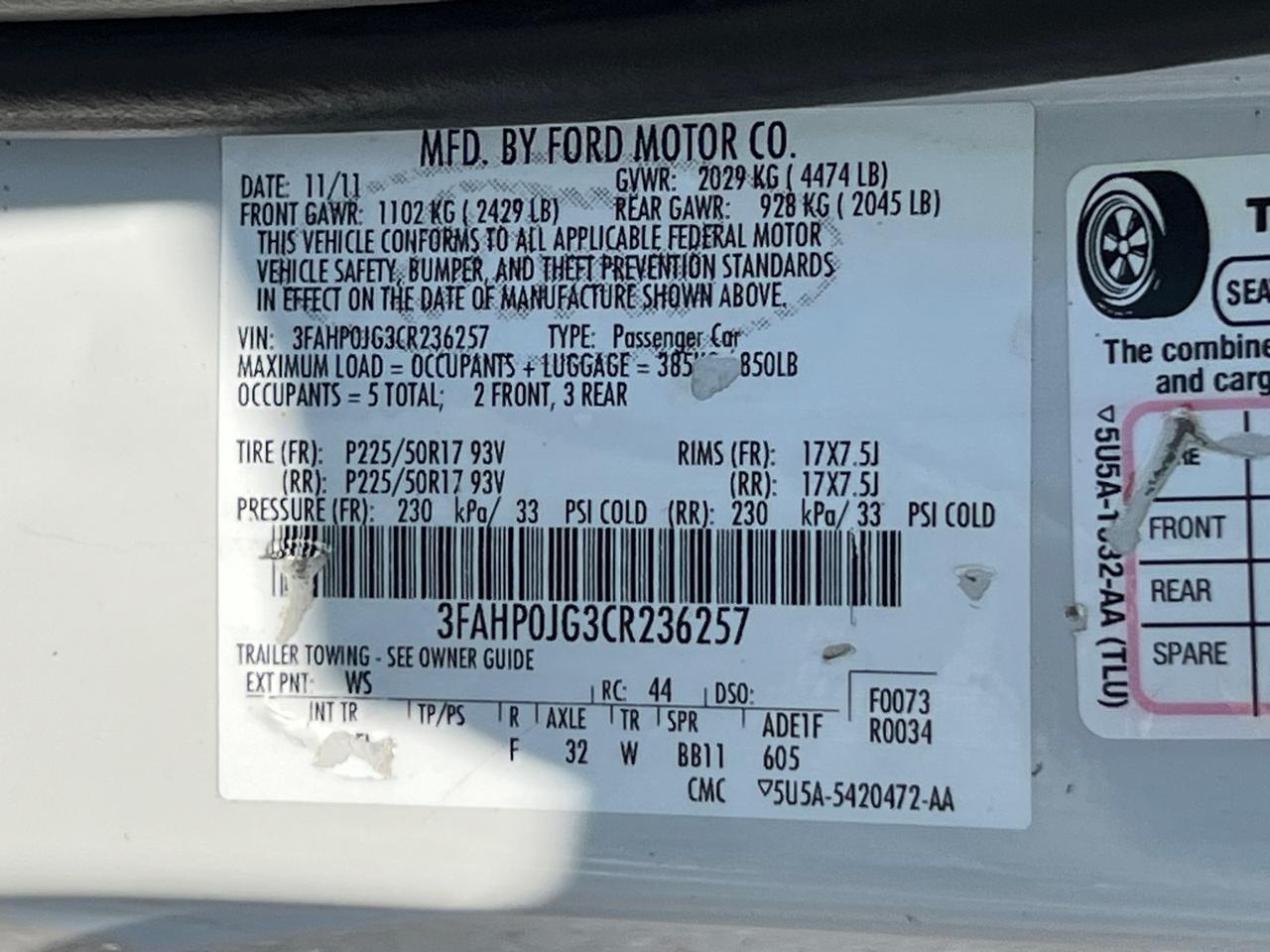 2012 Ford Fusion SEL Hagerstown MD