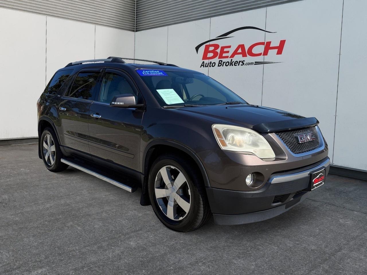 2012 GMC Acadia SLT1, HEATED SEATS, SUNROOF, UNIVERSAL GARAGE DOOR OPENER, TOW PACKAGE, RUNNING BOARDS, CAPTAINS CHAIRS, 3RD ROW, KEYLESS ENTRY, LOW MILES, CLEAN CARFAX!