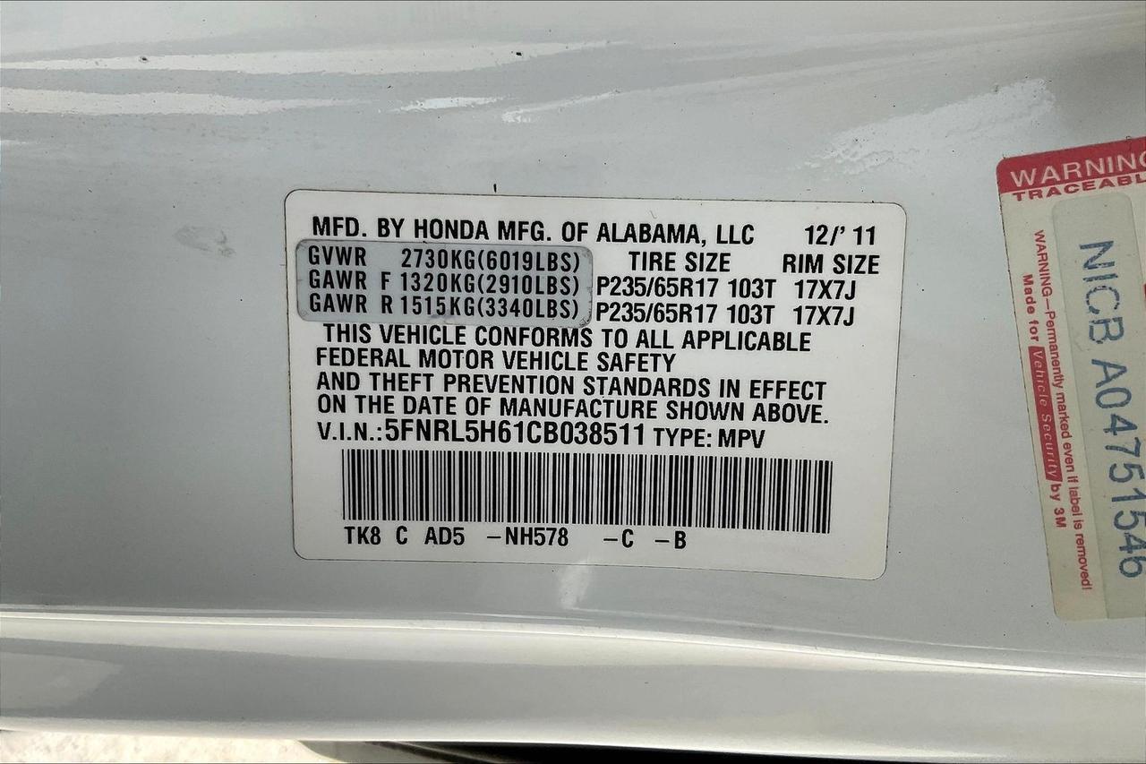 2012 HONDA ODYSSEY EXL Houston TX