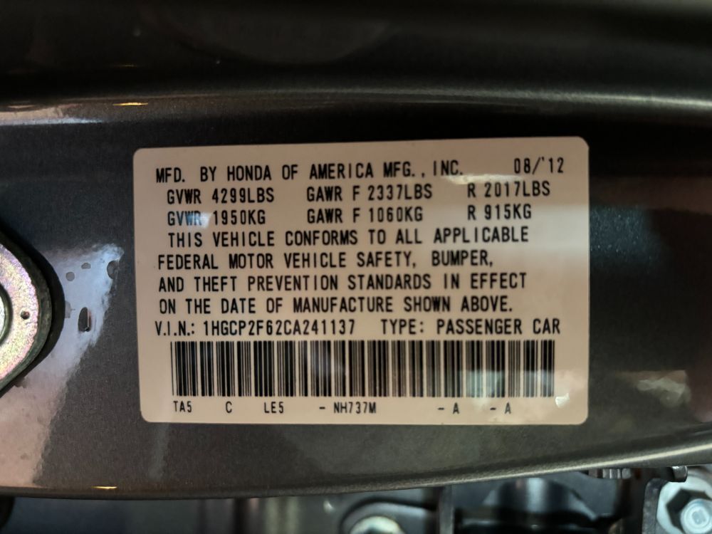 2012 Honda Accord 2.4 SE Franklin OH