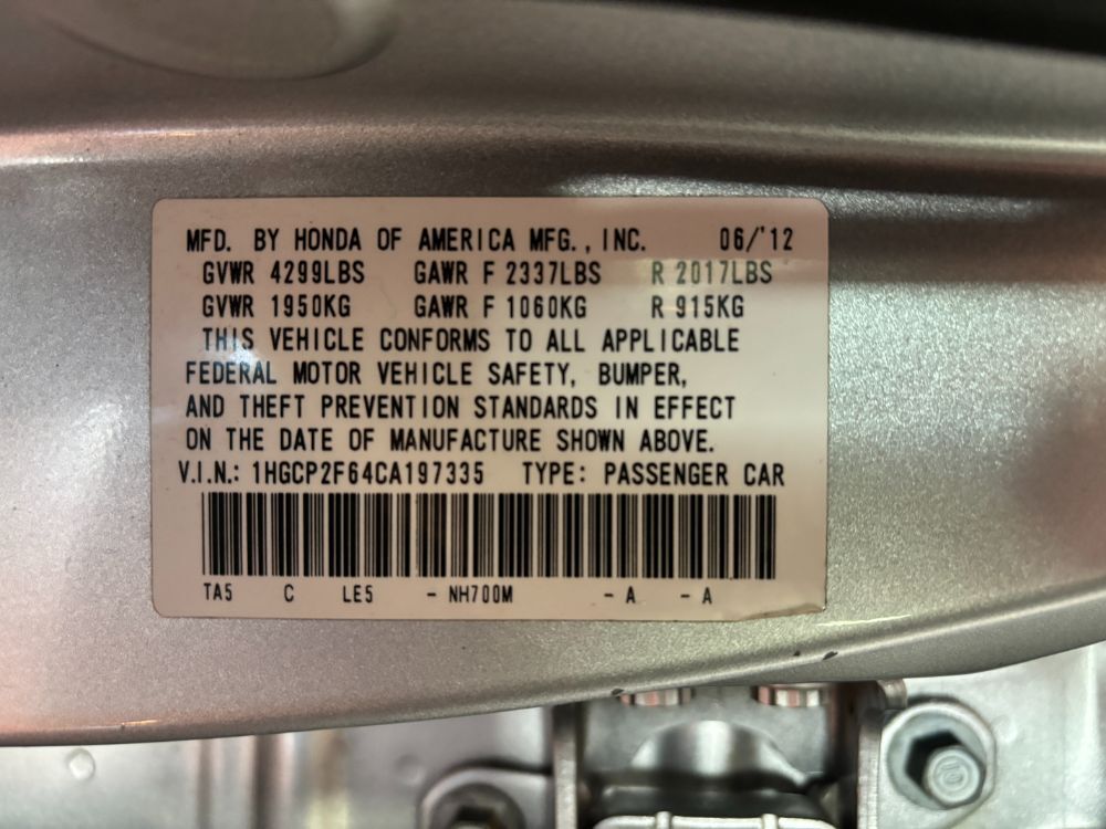 2012 Honda Accord 2.4 SE Franklin OH