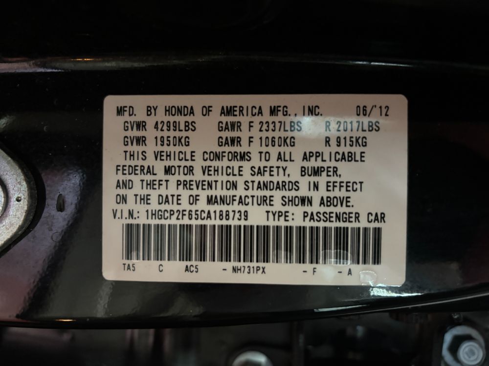 2012 Honda Accord 2.4 SE Franklin OH