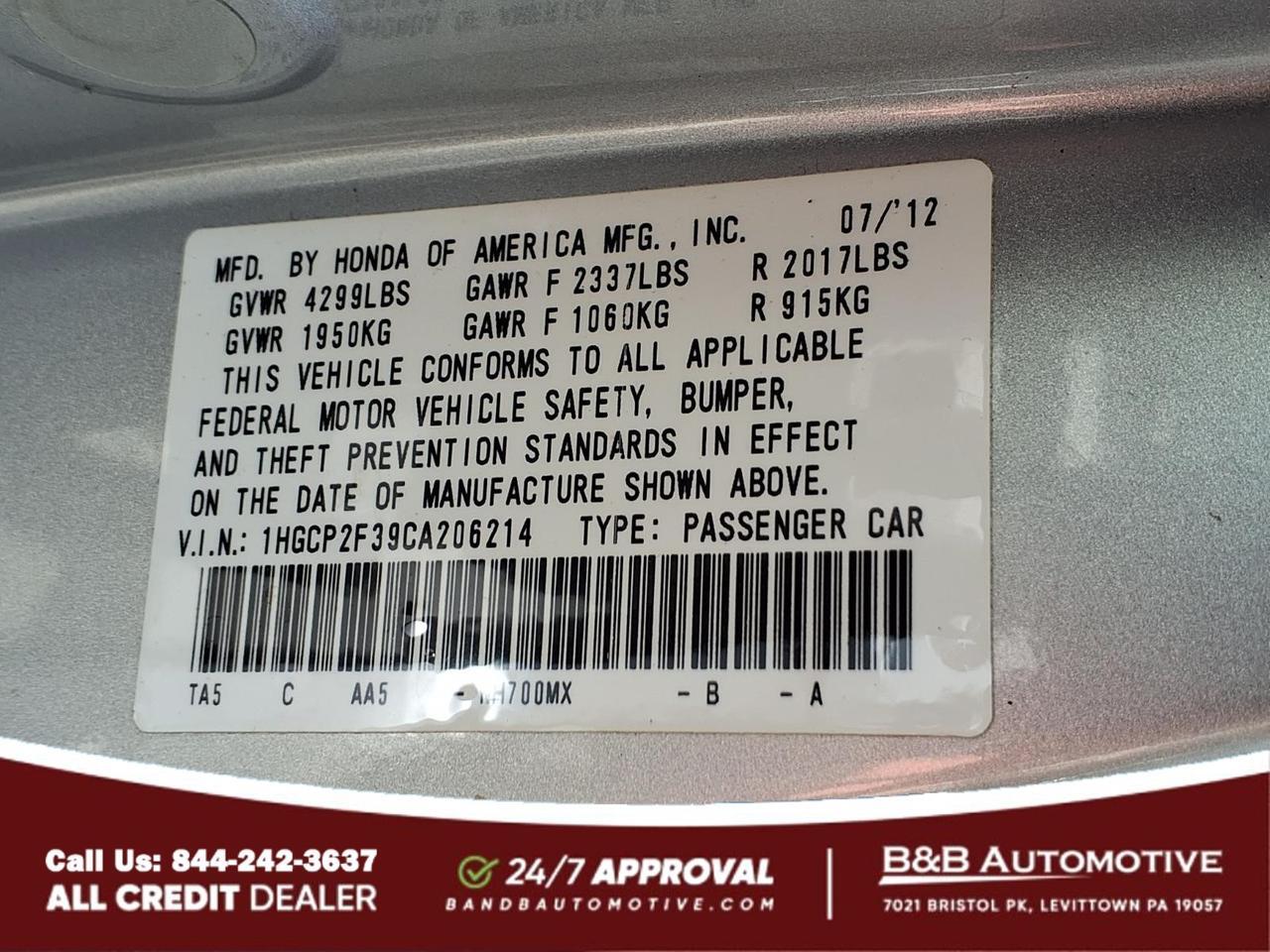 2012 Honda Accord LX Levittown PA