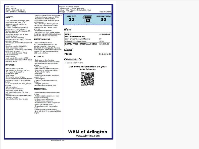 2012 Honda CR-V EX AWD