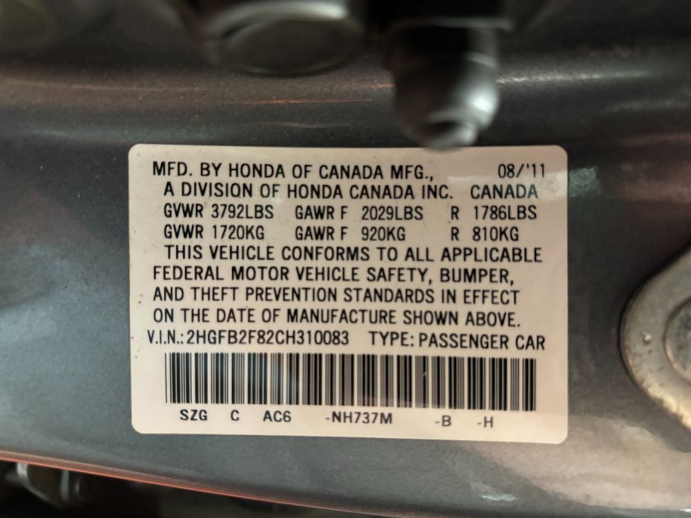 2012 Honda Civic EX Franklin OH
