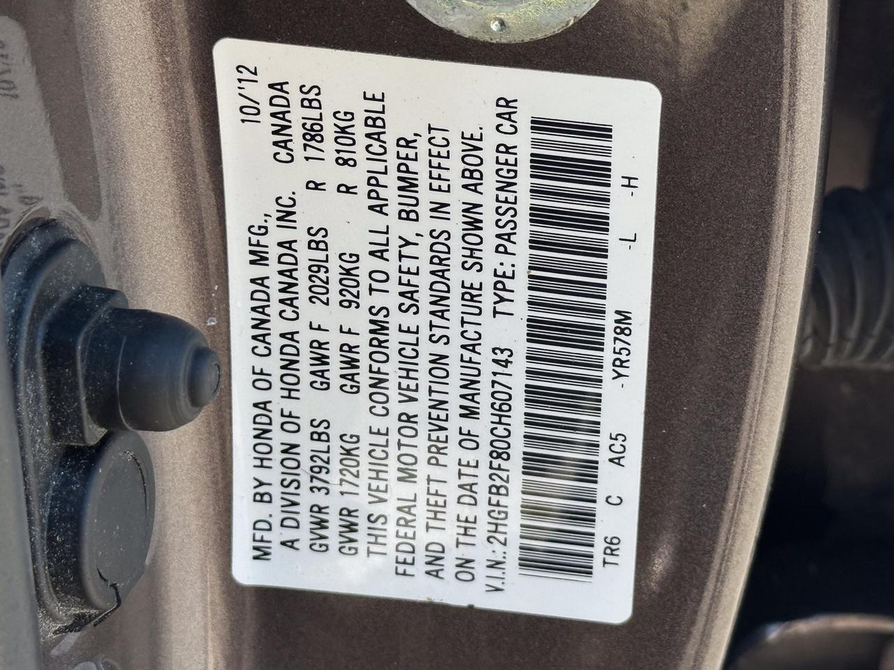 2012 Honda Civic EX Springfield VA
