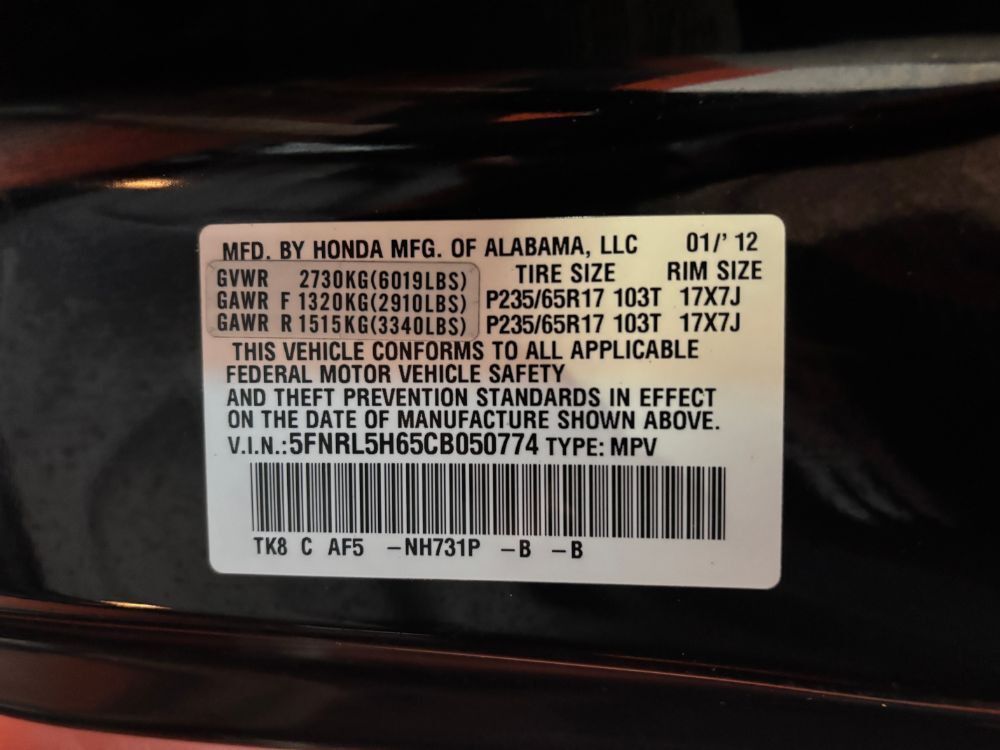 2012 Honda Odyssey EX-L Franklin OH