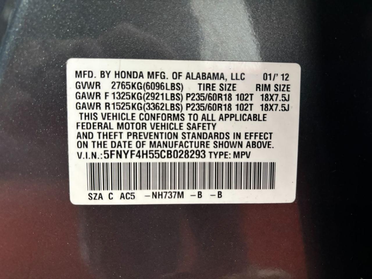 2012 Honda Pilot EX-L Franklin OH