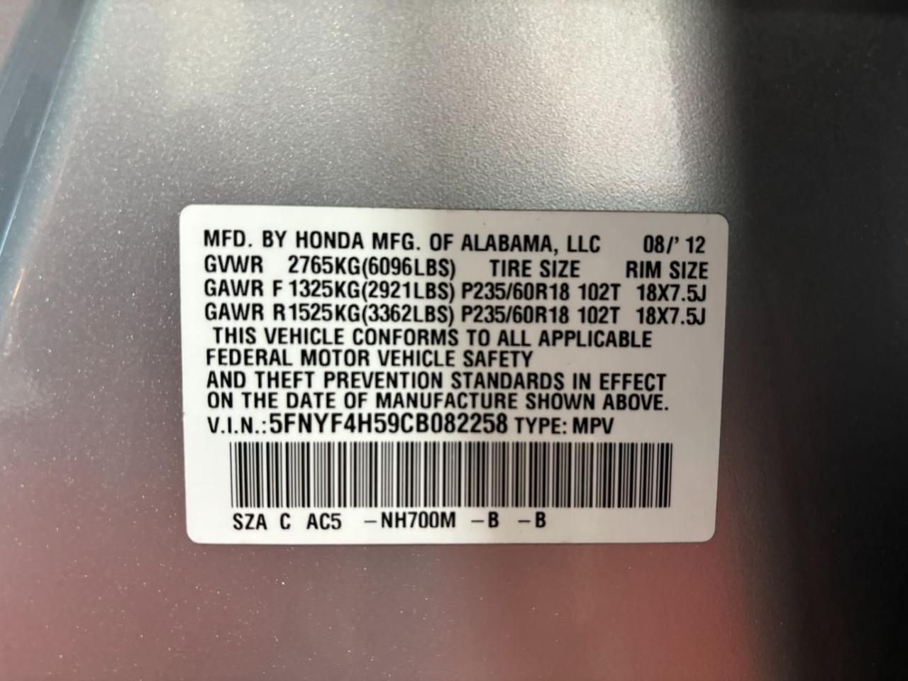 2012 Honda Pilot EX-L Franklin OH