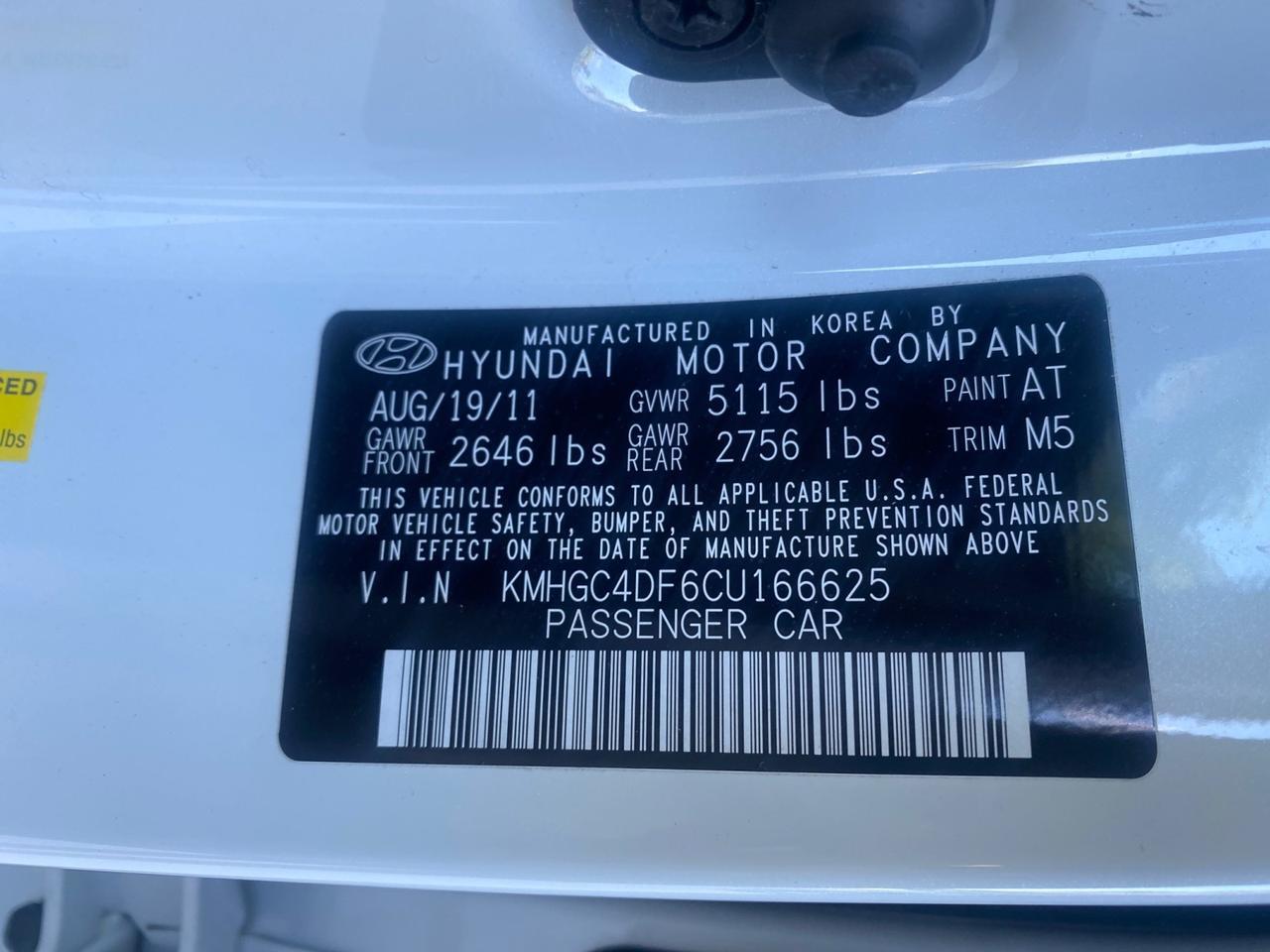 2012 Hyundai Genesis 4.6L V8 LOW MILES PEARL WHITE Pompano Beach FL