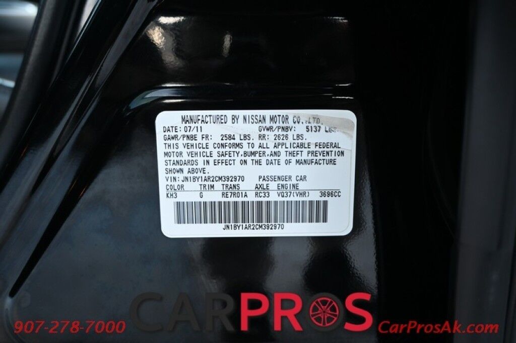 2012 INFINITI M37 X - 3.7L V6 - All Wheel Drive - Leather Power Heated Seats - Heated Steering Wheel - Navigation - Keyless Entry & Start - Sunroof - Block Heater Anchorage AK