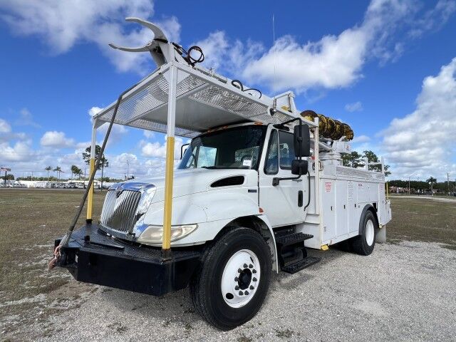 2012 International DuraStar 4300 TEREX Commander C4045 Digger Derrick Utility Truck Homestead FL