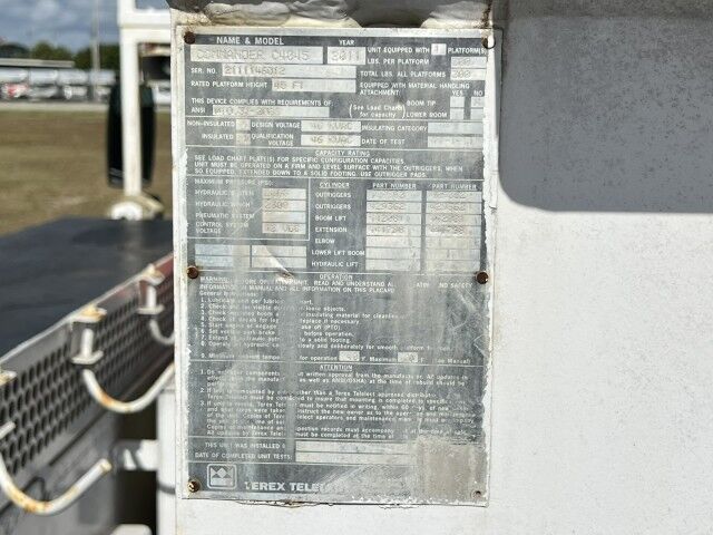 2012 International DuraStar 4300 TEREX Commander C4045 Digger Derrick Utility Truck Homestead FL