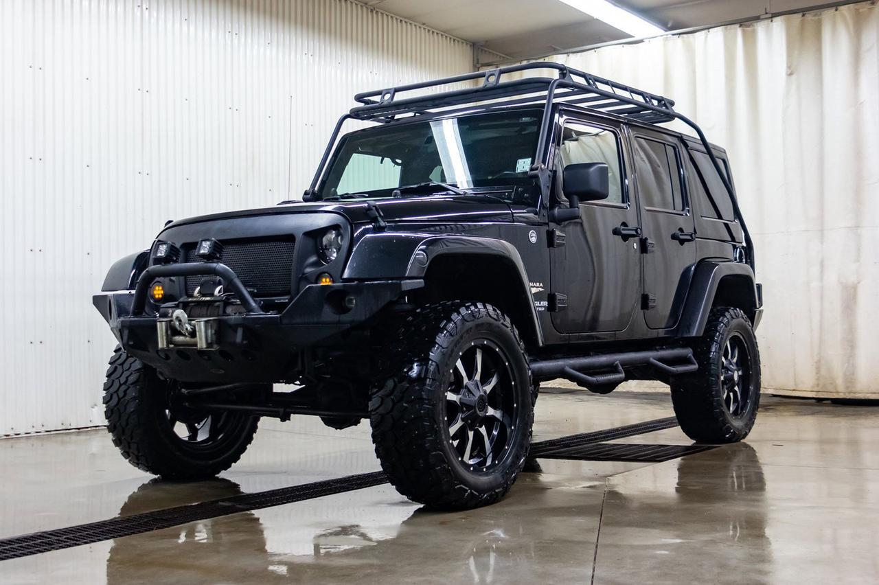 2012 Jeep Wrangler Unlimited 4x4 Sahara Lift Leather Nav Winch Red Deer AB