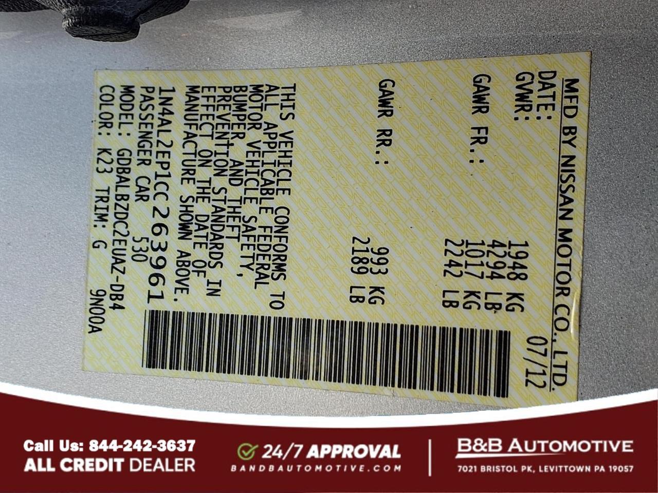 2012 Nissan Altima Levittown PA