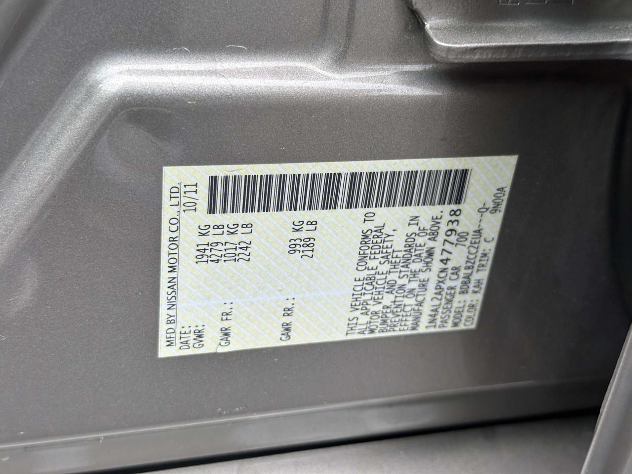 2012 Nissan Altima 2.5 S Alexandria VA