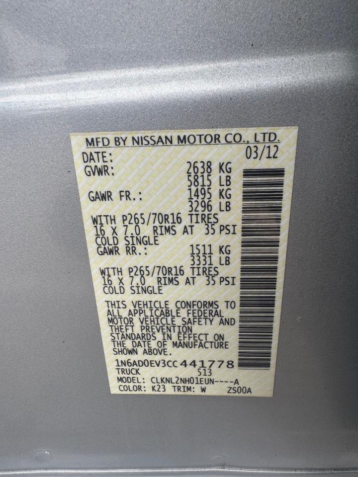 2012 Nissan Frontier SV Austin TX