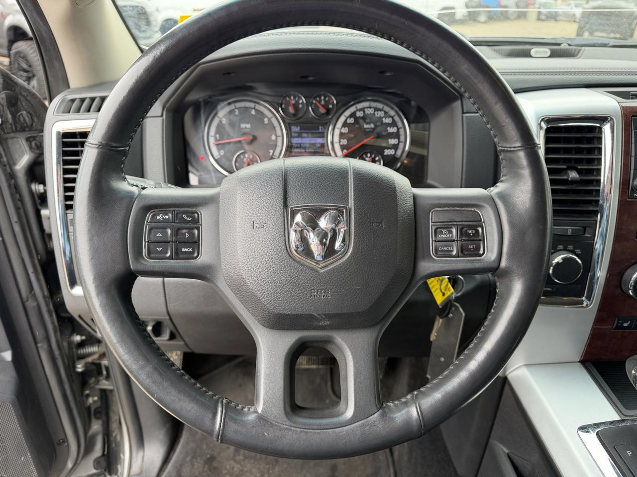 2012 Ram 1500 Laramie Crew Cab 4WD | V8 HEMI | NAV | RamBox | Leather Heated Vented Seats | Remote Start Redwater AB