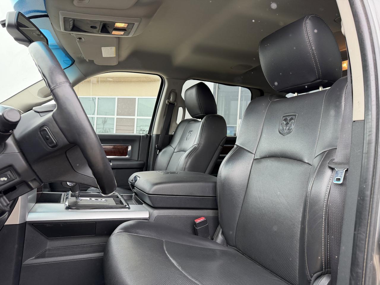 2012 Ram 1500 Laramie Crew Cab 4WD | V8 HEMI | NAV | RamBox | Leather Heated Vented Seats | Remote Start Redwater AB