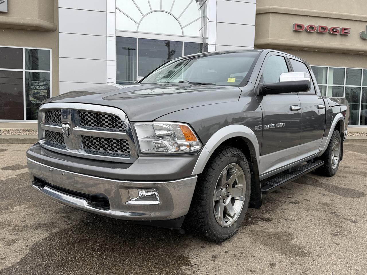 2012 Ram 1500 Laramie Crew Cab 4WD | V8 HEMI | NAV | RamBox | Leather Heated Vented Seats | Remote Start Redwater AB
