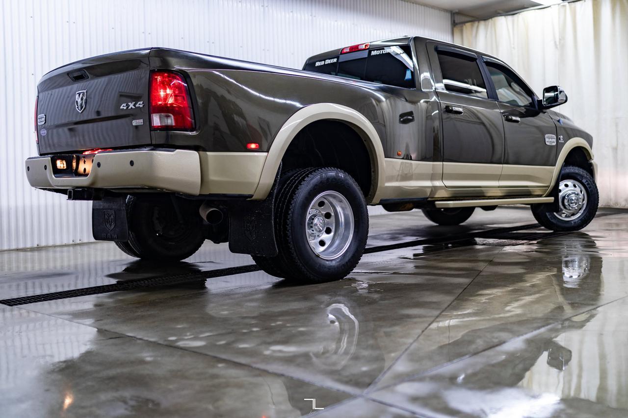 2012 Ram 3500 4x4 Crew Cab Longhorn Dually Diesel Leather Roof Nav Red Deer AB