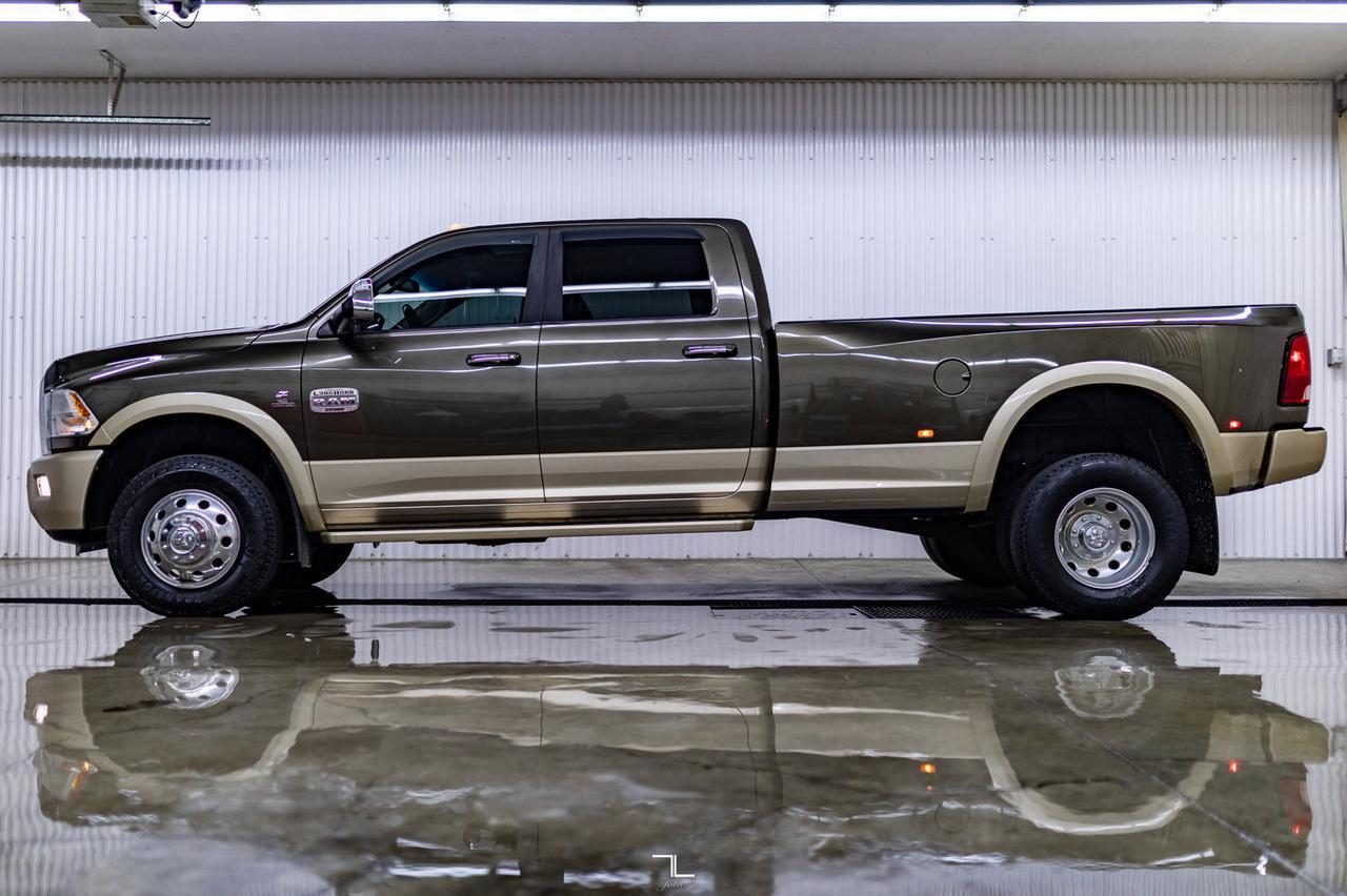 2012 Ram 3500 4x4 Crew Cab Longhorn Dually Diesel Leather Roof Nav Red Deer AB