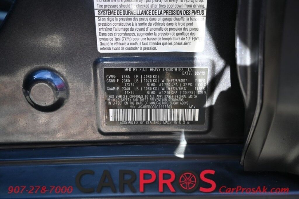 2012 Subaru Outback 2.5i Premium - All Wheel Drive - Automatic - Power & Heated Cloth Seats - Power Mirrors, Windows & Door Locks - Keyless Entry - Auto Dimming Rearview Mirror w/ Garage Door Opener - 1 Owner Anchorage AK