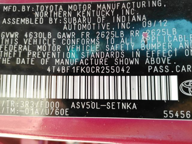 2012 Toyota Camry LE Plano TX