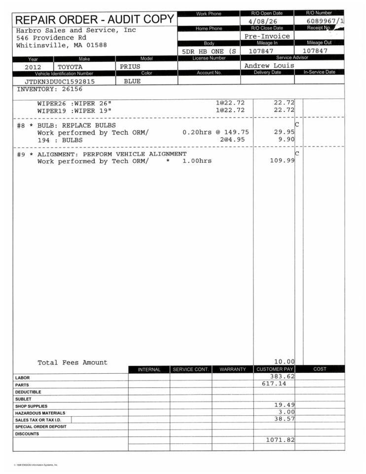 2012 Toyota Prius Five Webster MA