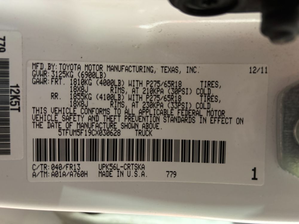 2012 Toyota Tundra Grade 4.6L V8 Franklin OH